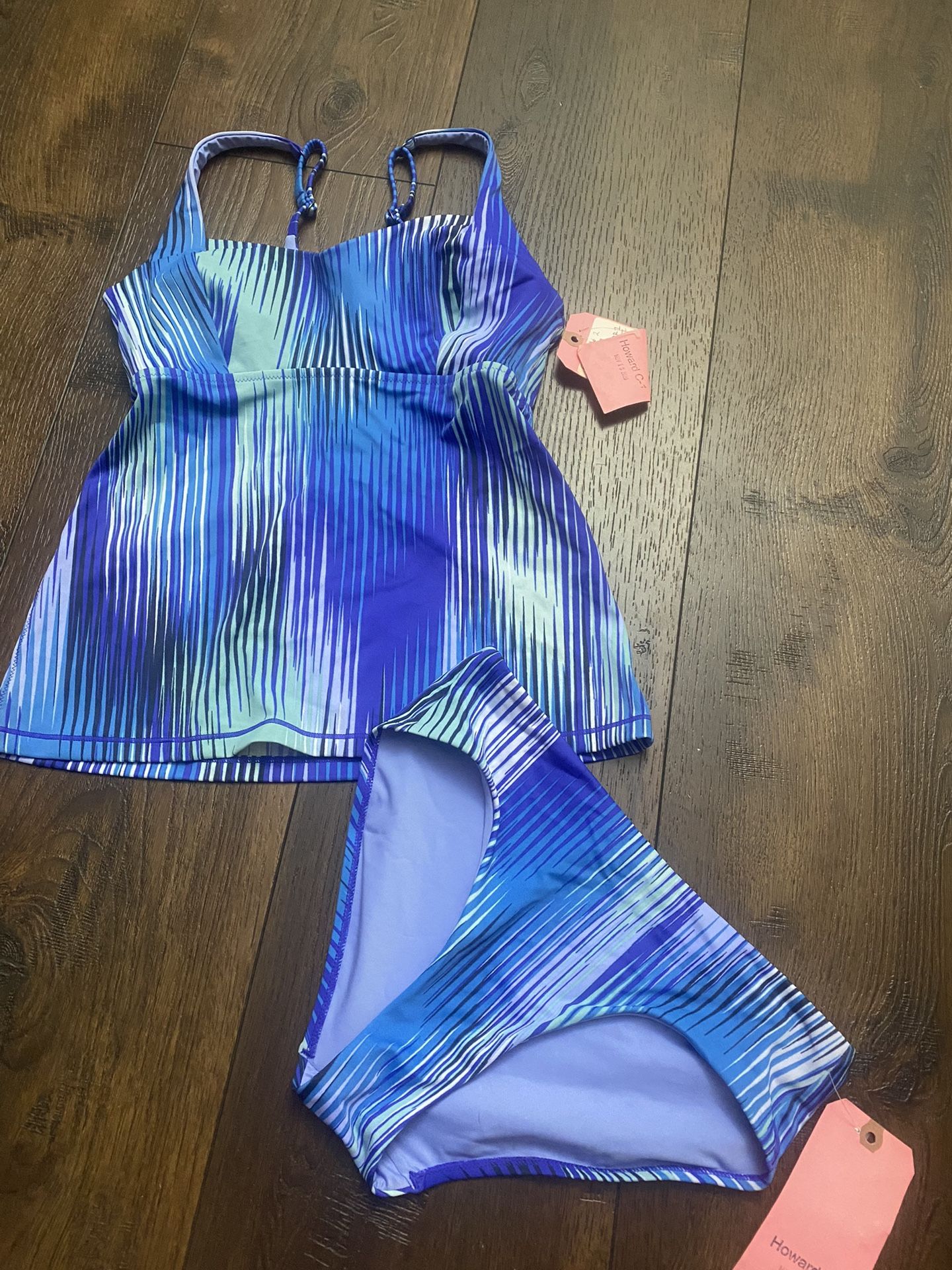 NEW Womans Blue 2 Piece Bathing Suit Size Small 34 B/C By Athleta #12