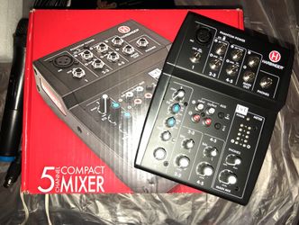 MEZCLADOR DE 5 CANALES PUEDEN USARSE. 5 micrófonos al mismo tiempo O laptop. Micrófonos tabletas mezclar COMBINAR. SONIDOS