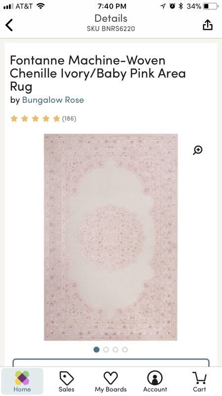 Fontanne Machine Woven Chenille Ivory Baby Pink Area Rug For In Open In The Appcontinue To Mobile Website
