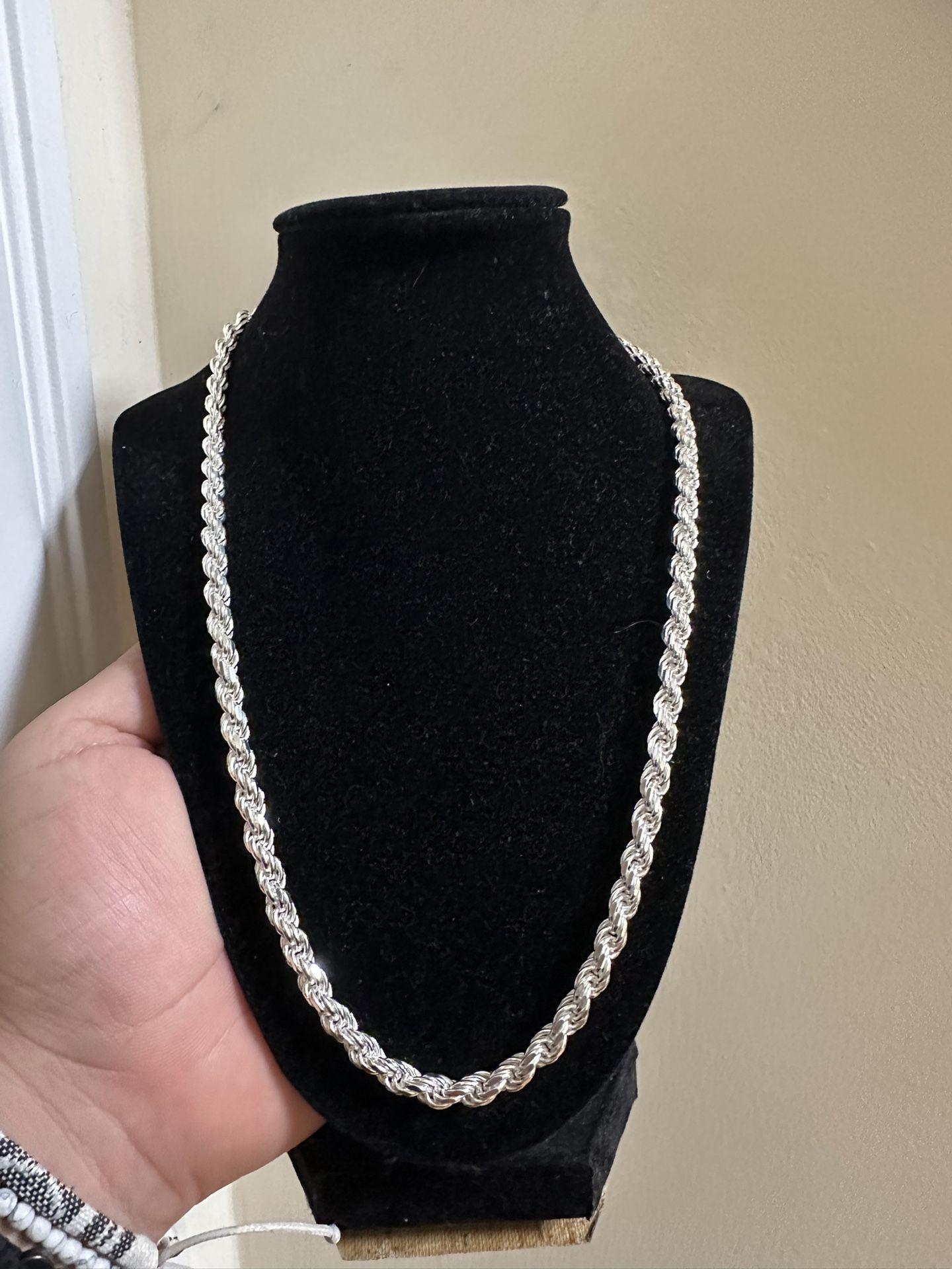 Sterling silver rope chain