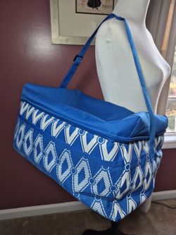 2 Piece Blue Geometric Patterned Cooler Bags