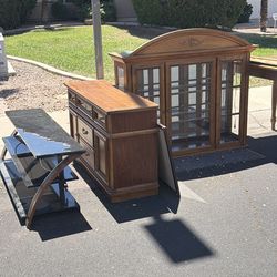 Free hutch, craft table, entertainment & mirror