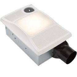 Broan 100HL Bathroom Fan 100 CFM  Heater, 100W Max Incandescent Light, 4 inch