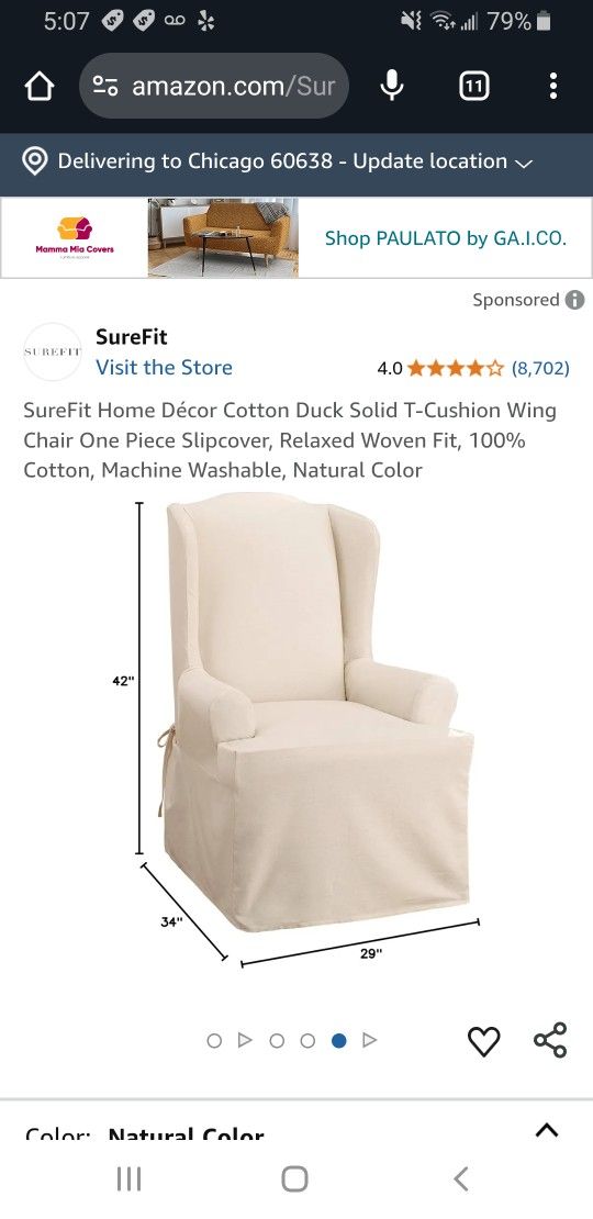 SureFit Wingback Chair Cover