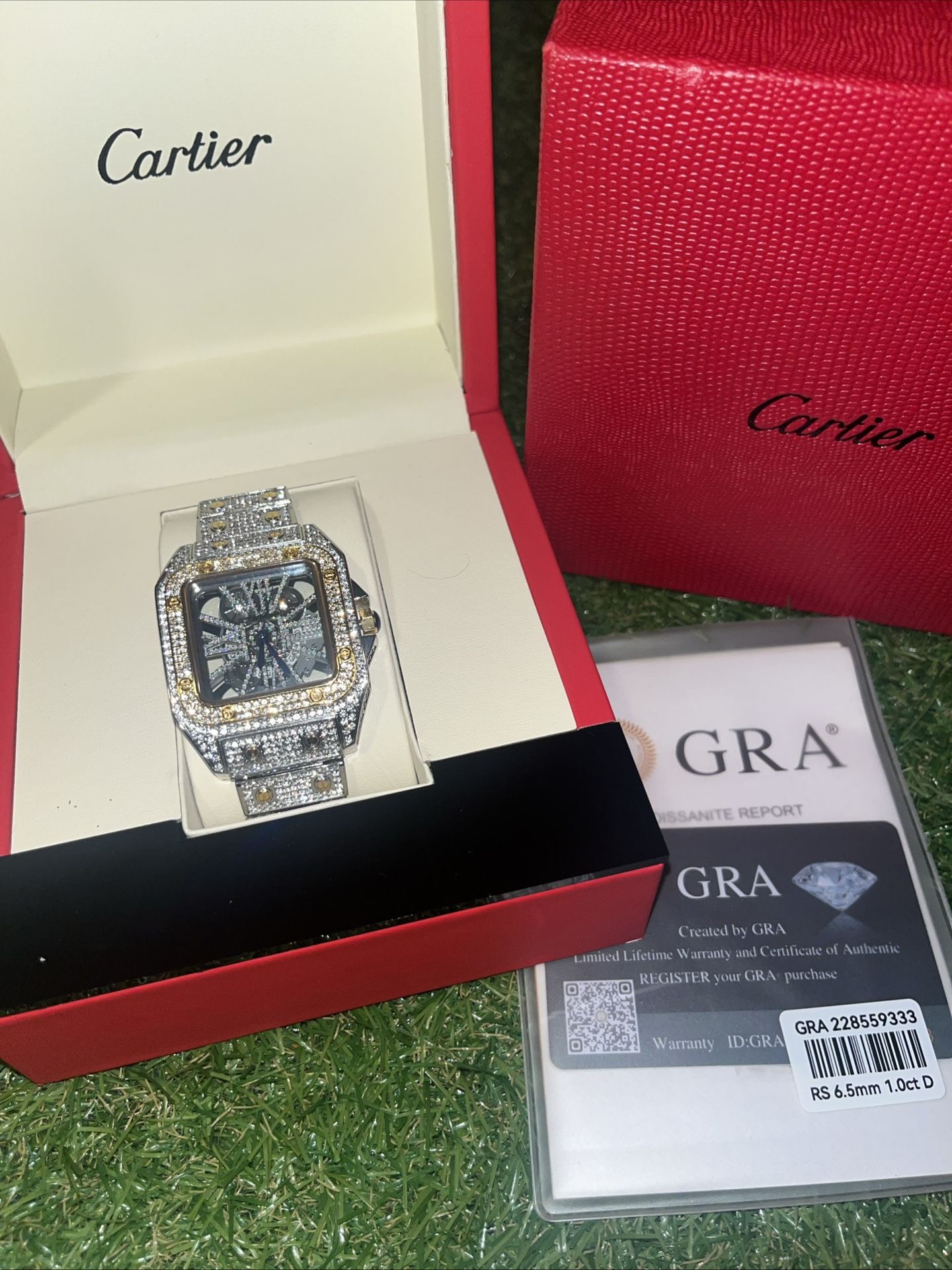 BRAND NEW VVS1 Moissanite Bust Down Watch (Passes Diamond Tester)