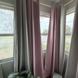 84” Pink Blackout Curtains - 2 Sets