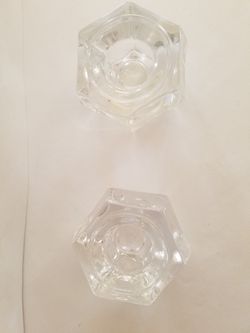 Two lead crystal candle holders