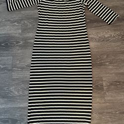 Monte’s, Stripe Dress, Black/white, Size L
