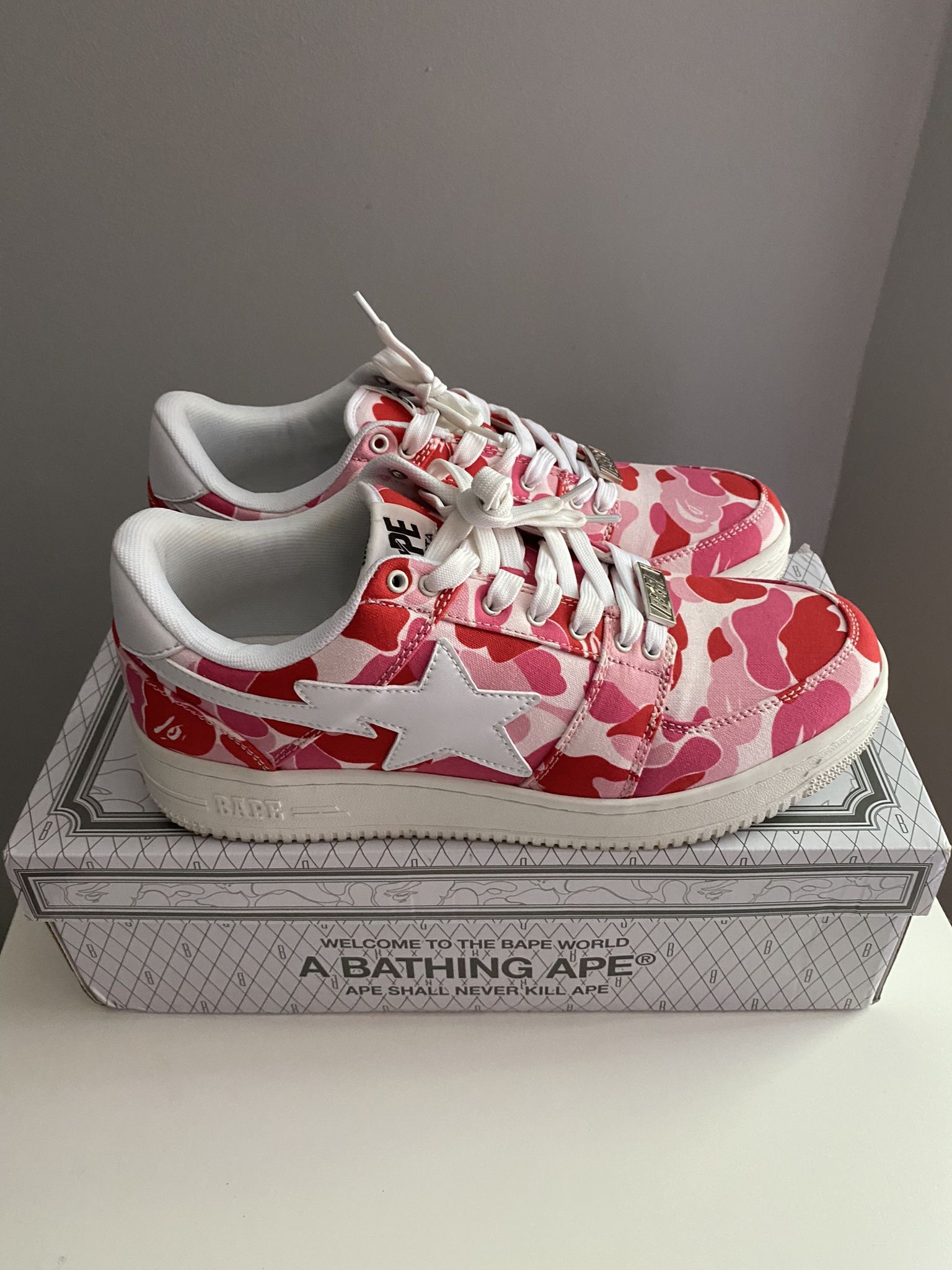 pink and camo bapestas Bape Pink ABC Camo Bapesta – On The Arm main image 4