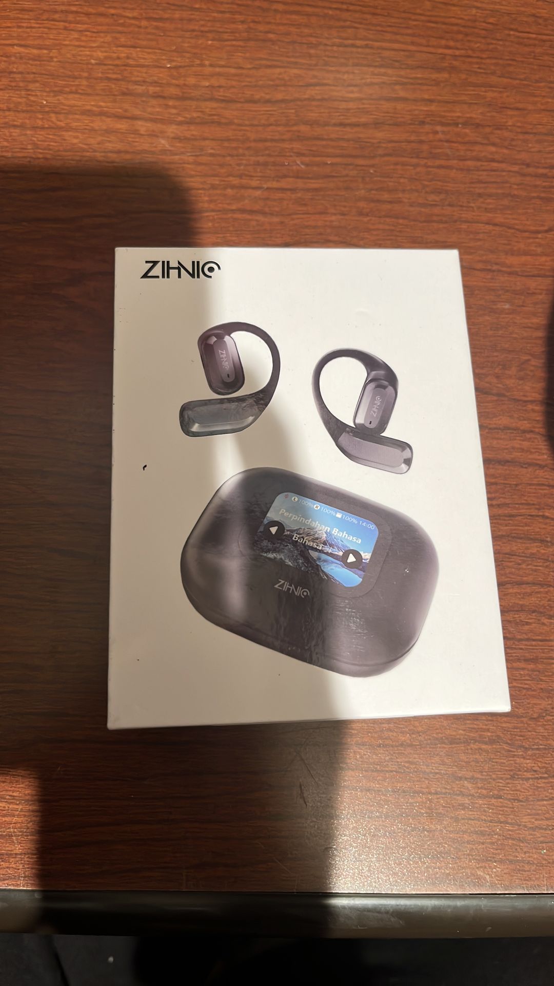 ZIHNIC Open Ear Bluetooth 5.4 Headphones Touch Screen HiFi Black Red