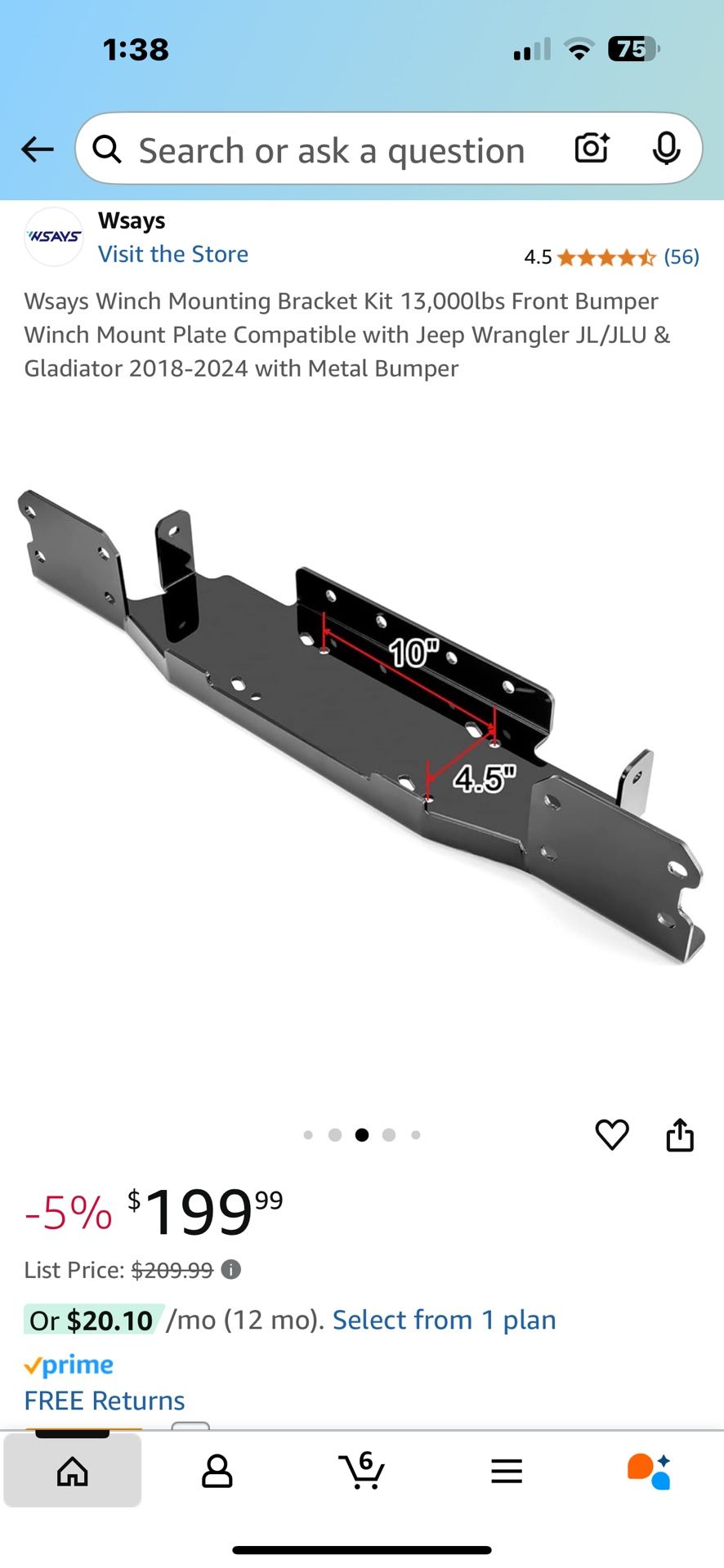 Wsays Winch Mounting Bracket Kit