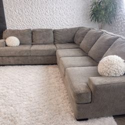 FREE DELIVERY NO DEPOSIT  Grey, L shaped Sectional with  