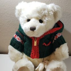 Christmas Teddy Bear By Harrods Large 16" Foot Dated 2006 Alexander w Baby in Pocket. Excellent Condition Like New.