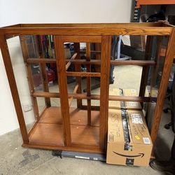 Free Solid Wood Glass Display Cabinet / Hutch (Project Piece)