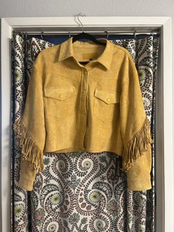 Free People (Blank NYC) Fringe Jacket, M