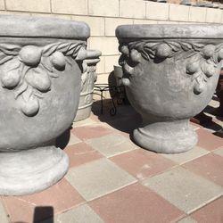 New Flower Pots Made Out Of Cement Beautiful Yard Decoration 