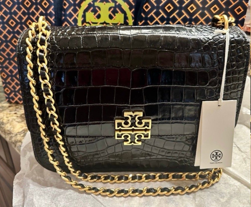 TORY BURCH BRITTEN CROC LEATHER STYLE!!!