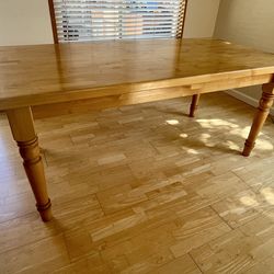 Light Oak Butcher Block Dining Table 36Wx72Lx30H