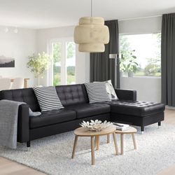 IKEA Morabo Genuine Leather Sectional Sofa w/ Chaise – Like New ($1050)