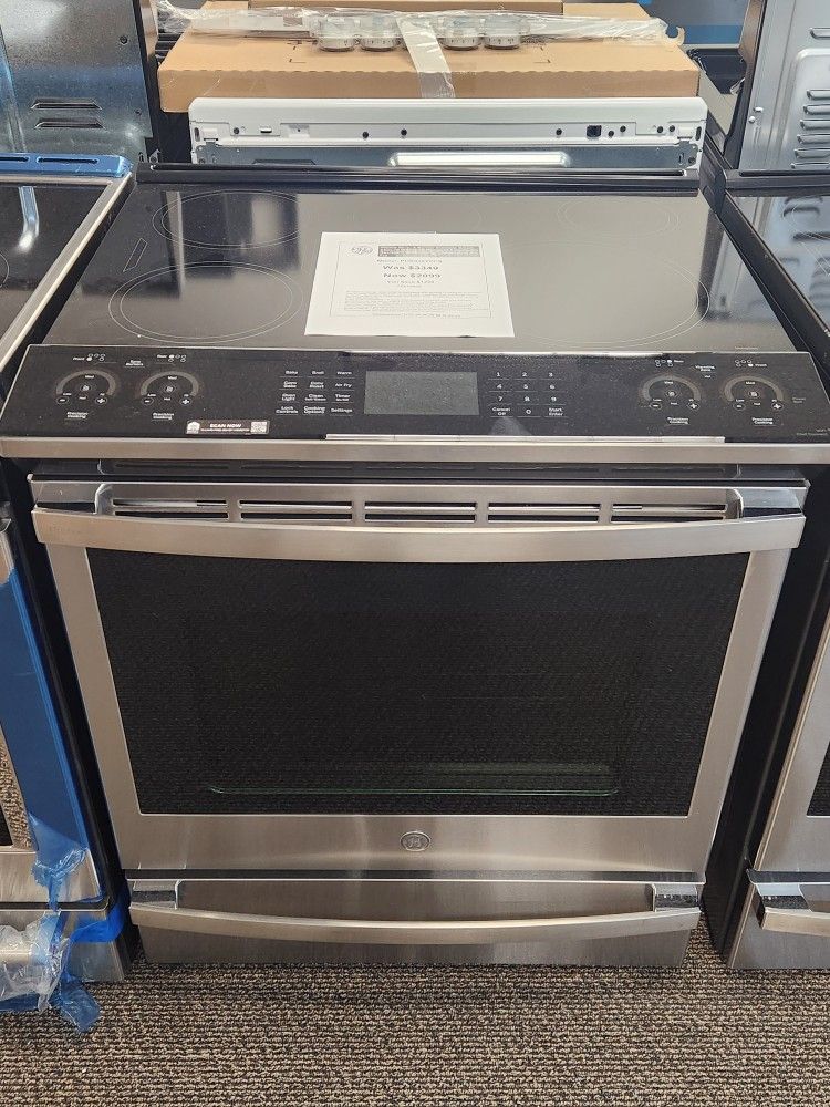 Profile 30 in. 4 Burner Element Smart Slide-In Induction Range in Fingerprint Resistant Stainless w/ Convection Air Fry