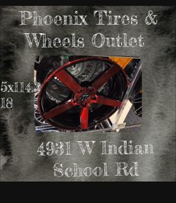 High-Contrast Crimson Flash! ❤️🔥 ​Turn heads everywhere you roll with this striking 18" Gloss Black & Red 5-Spoke Wheel (5x114.3). The bold red metal