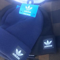 New Adidas 2 Pack Cuffed Bennie Hats