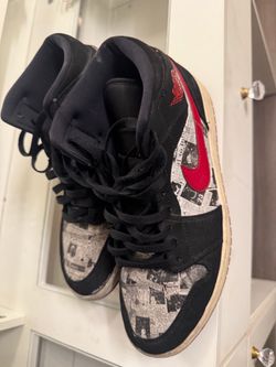 Air Jordan 1 Mid Newspaper Print Sneakers