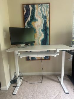 White desk (DESK ONLY/ monitor NOT included)