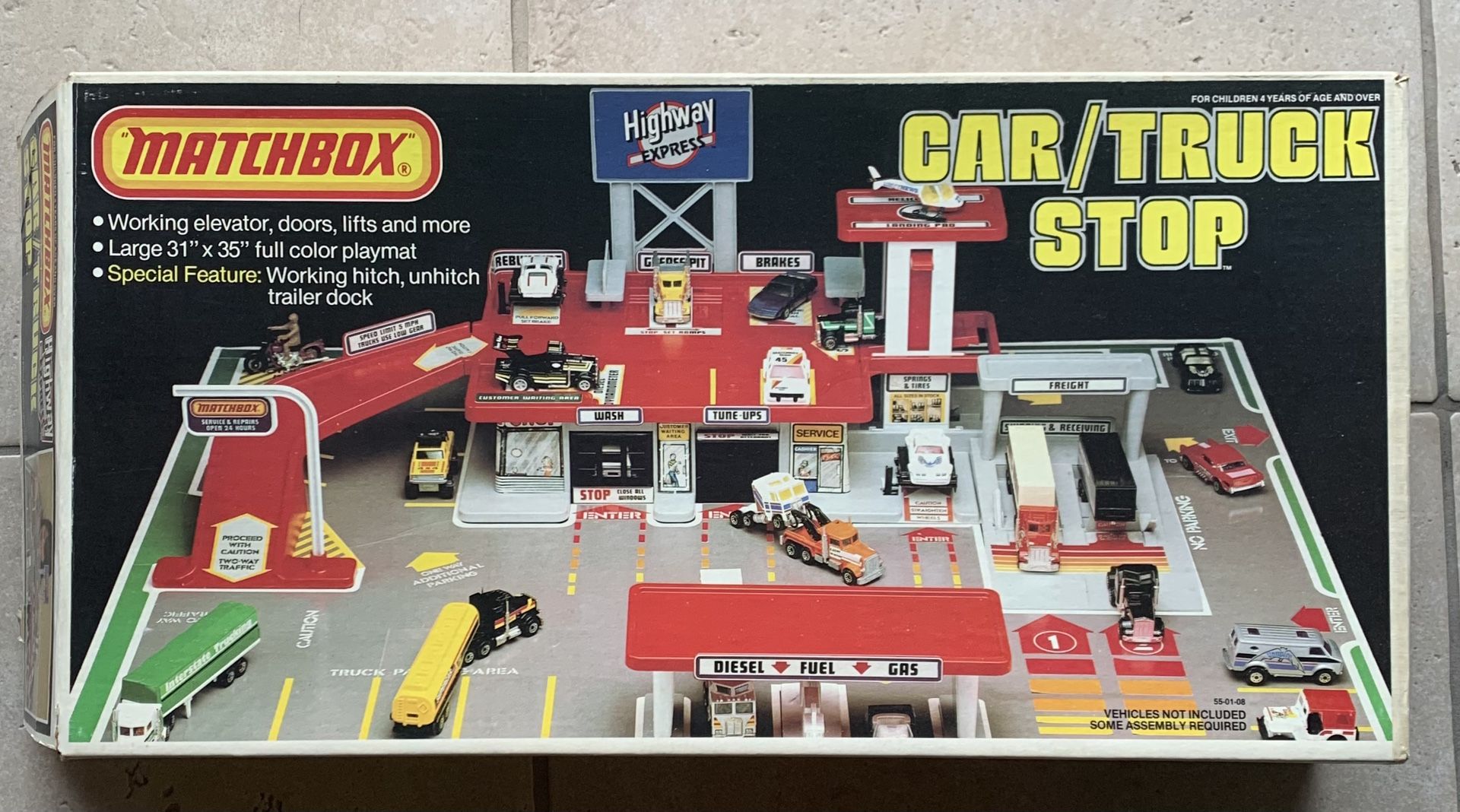 Vintage 1982 Matchbox Car/Truck Stop Playset