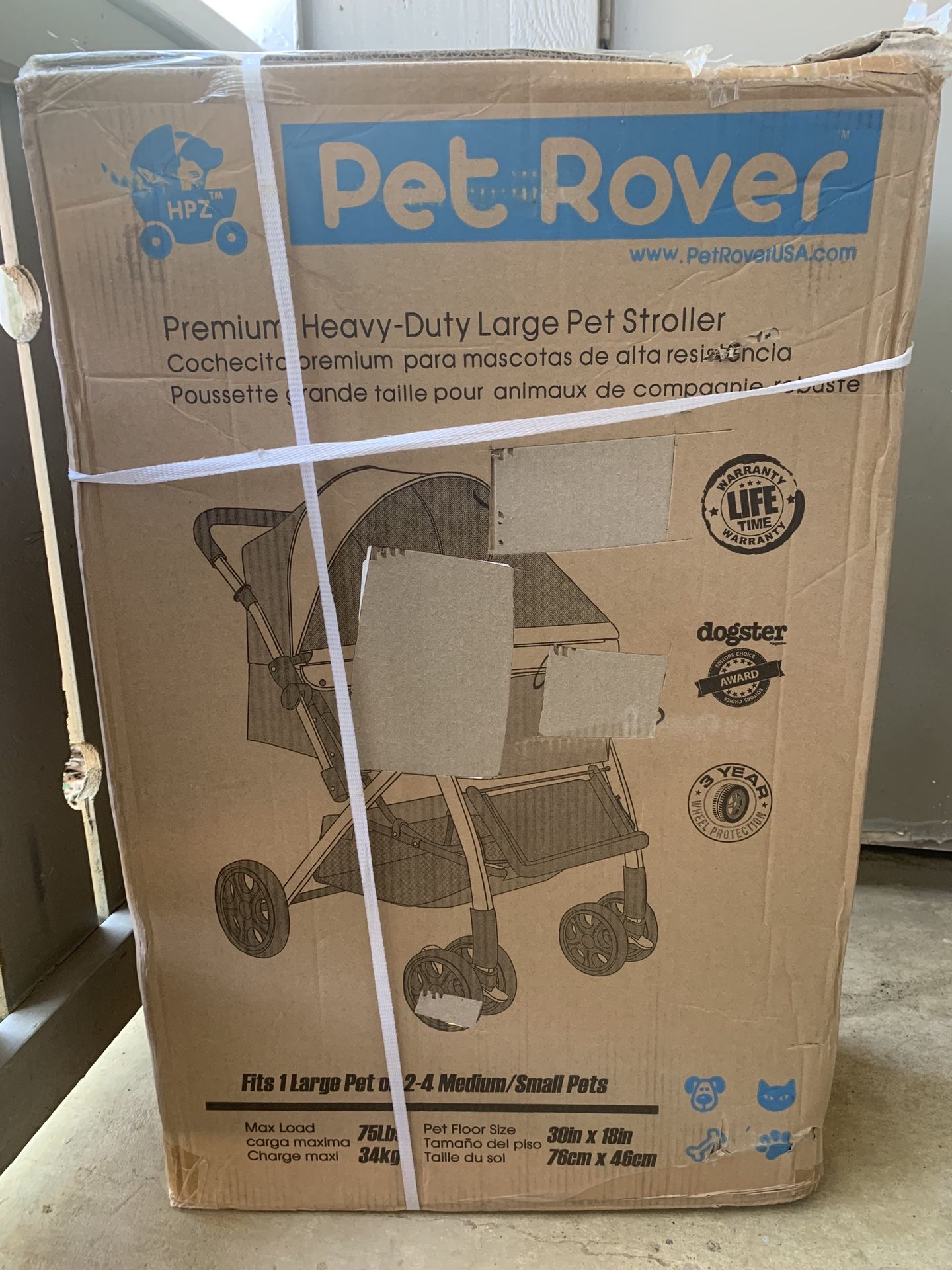 New HPZ™ PET ROVER XL Extra-Long Premium Stroller For Small/Medium/Large Dogs, Cats And Pets (2nd Gen.)