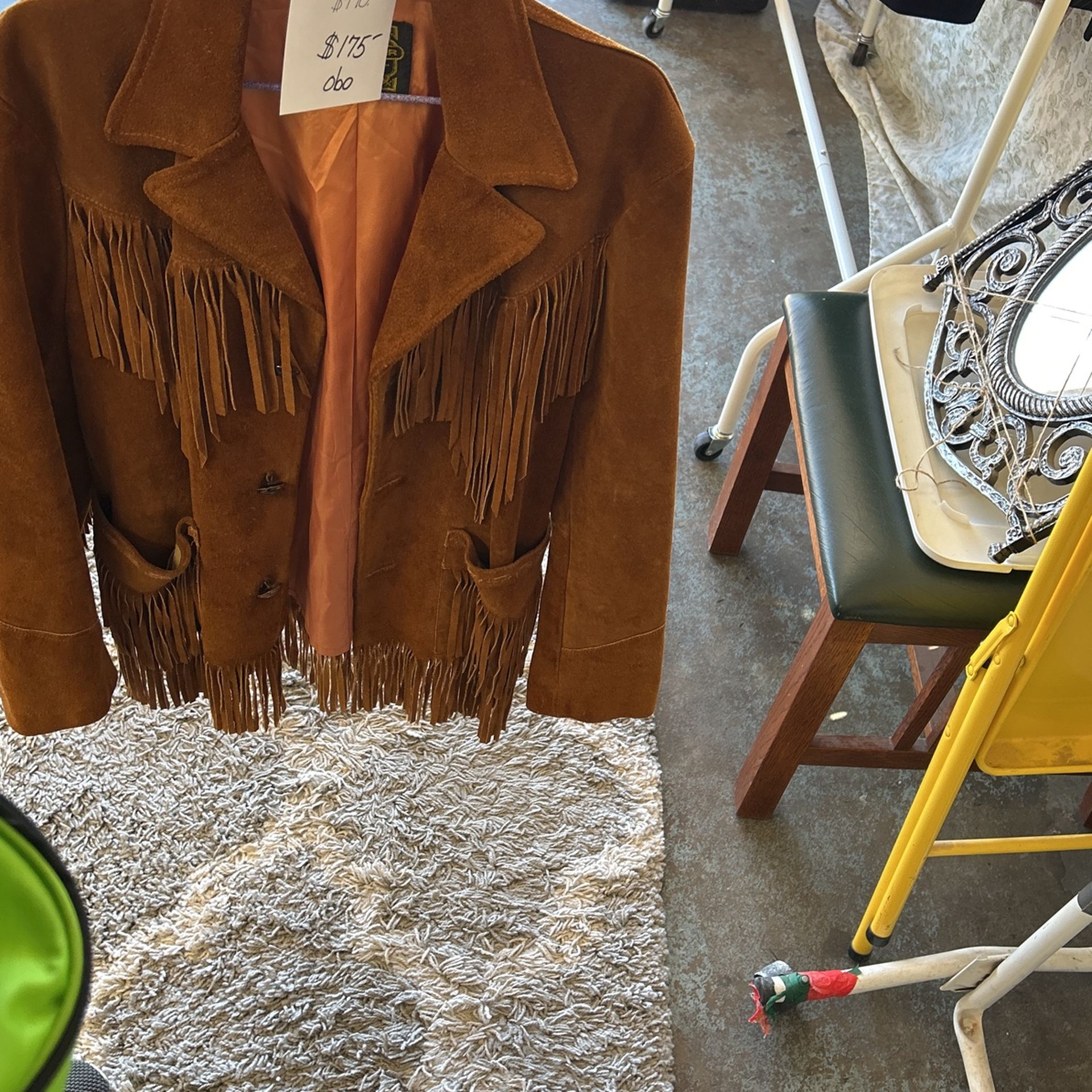 Vintage Like New Fringe Leather Coat Jacket Pioneer Wear