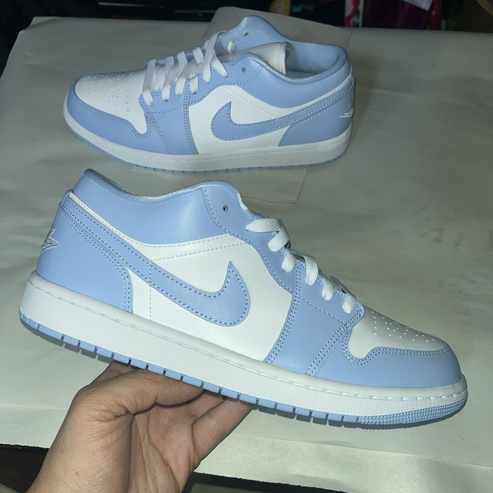 Nike Air Jordan 1 Low White Aluminum Men 9.5 (DC0774-142) DMG