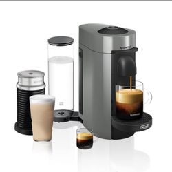 espresso - Vertuo Plus Coffee and Espresso Maker by De'Longhi with Aeroccino Milk Frother - Gray 
