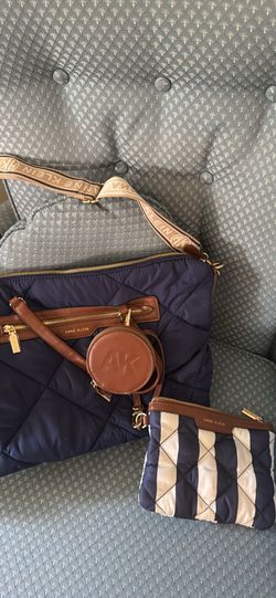 Anne Klein Blue quilted crossbody bag