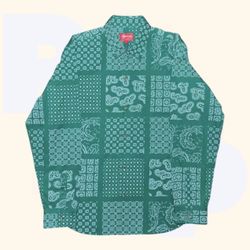 Supreme Paisley Grid Shirt (Large)