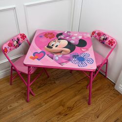 Minnie Mouse Kids Folding Table & 2 Chairs Set