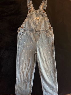 Oshkosh Girls Jean Overall  with hearts  size 5t