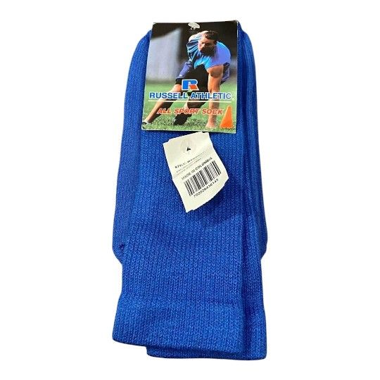 NEW Russell Athletic All Sports Socks in Royal Blue Size Adult Small for Baseball Soccer Football