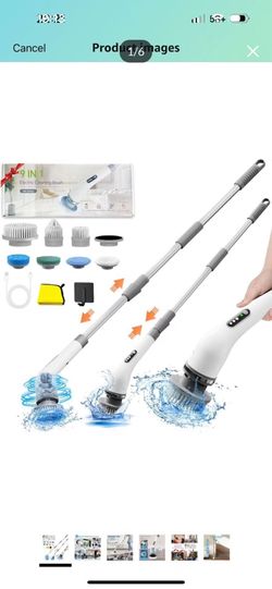 Brand new in box Electric Spin Scrubber - Shower Scrubber with Long Handle,Electric Scrubber for Cleaning,Bathroom Cleaner,Waterproof Shower Scrubber,
