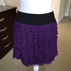 Express Purple high waisted ruffle skirt, S