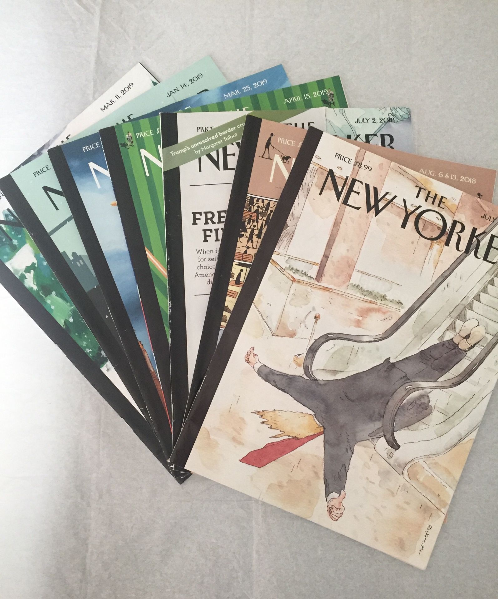 5 THE NEW YORKER MAGAZINES FROM 2018 and 2019