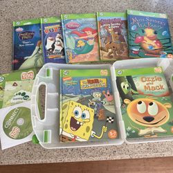 Lot of 7 Leap Frog Tag Reader Hardcover Books Leapfrog Pen N2390 Carrying Case