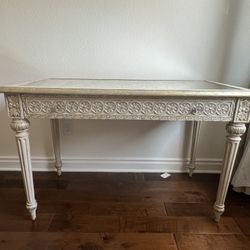 Antiqued Gold And Silver Mirrored Desk
