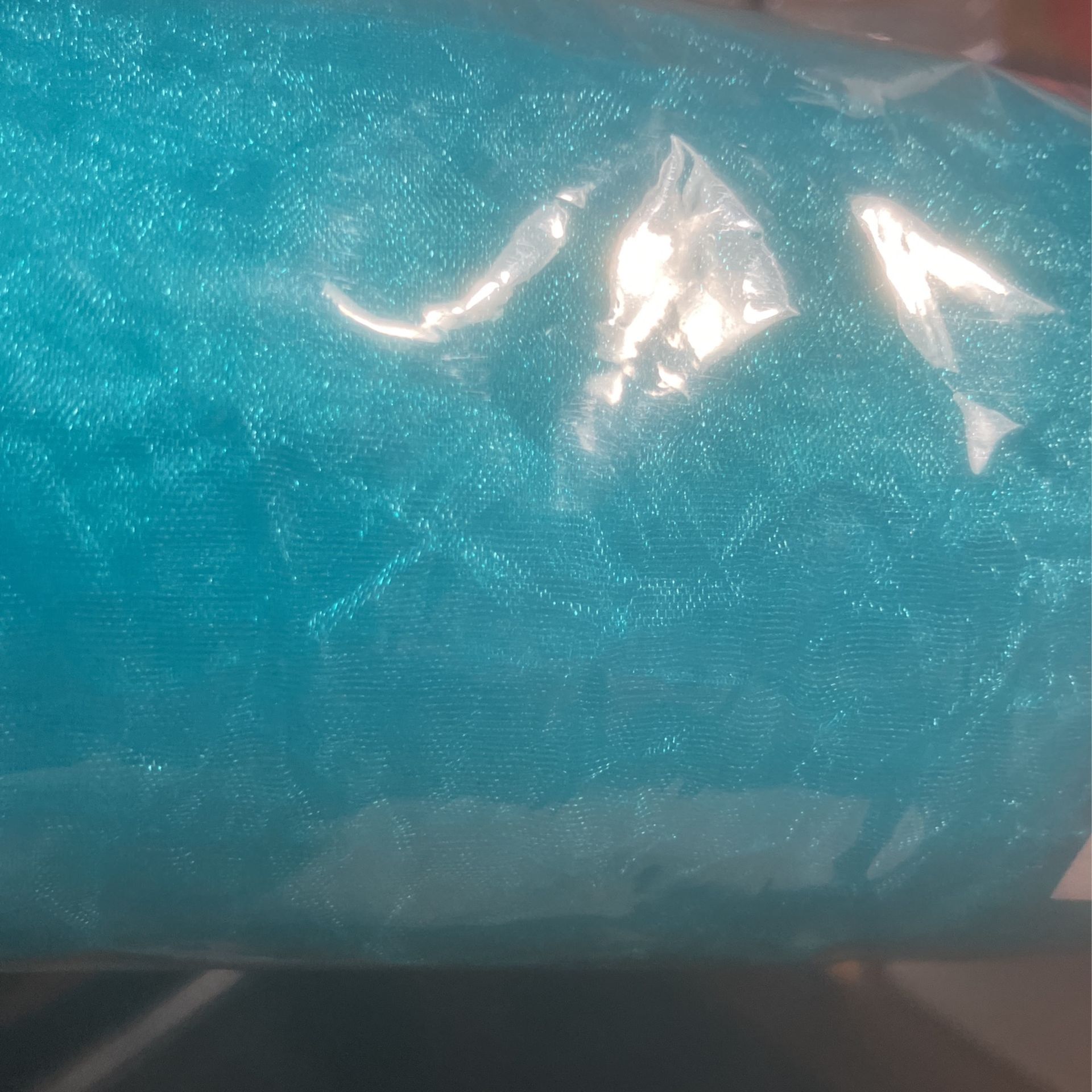 24” Crinkle Sheer Fabric Roll: Turquoise 10yds.
