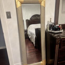 Modern Gold Sparkly Full Body Mirror