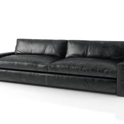 2 Dark Grey Bohan 103" Black Leather Sofa
