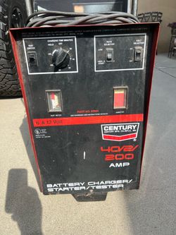 Century 6 & 12 volt battery charger on wheels