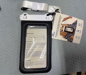 Crane Waterproof Floating Phone Pouch features an IPX-rated waterproof design with a secure white snap-and-lock top seal