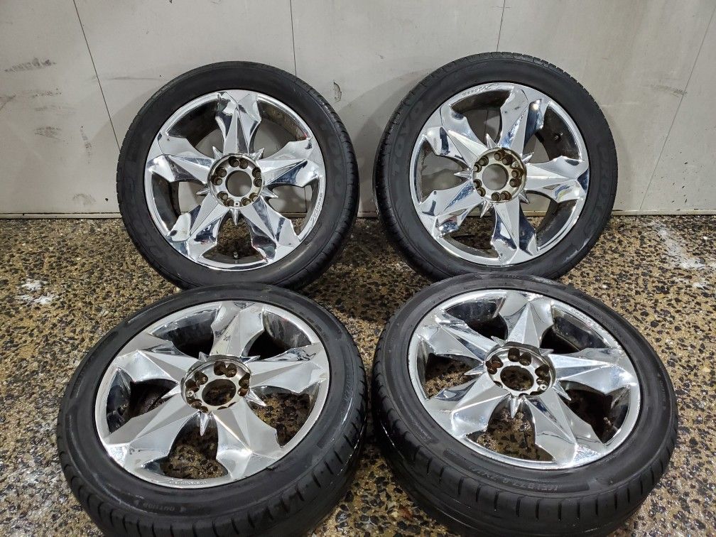 4 18 in 5x120 5x114.3 Moosa wheels rims and tires chrome