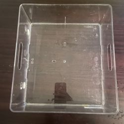 Clear Plastic Storage Bin W 10 in x L 11 in x H 4.25 in